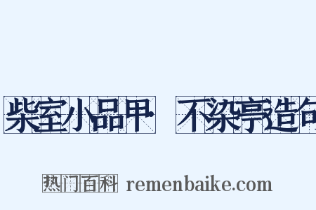 柴室小品甲·不染亭造句是什么意思的图片